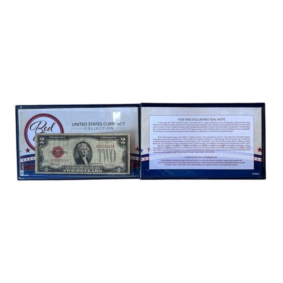 United States Currency Collection: 1928 Two Dollar Red Seal Note $2 - Picture 1 of 6